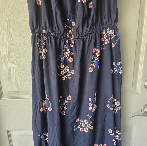 Blush Floral Maxi Wrap Dress 1X Pink Blue Women Ruffles Cottage Romantic Boho - Picture 16 of 16